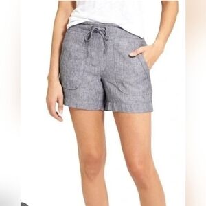 Athleta Linen Shorts Women's‎ Drawstring Waist Pockets Gray Size 10
